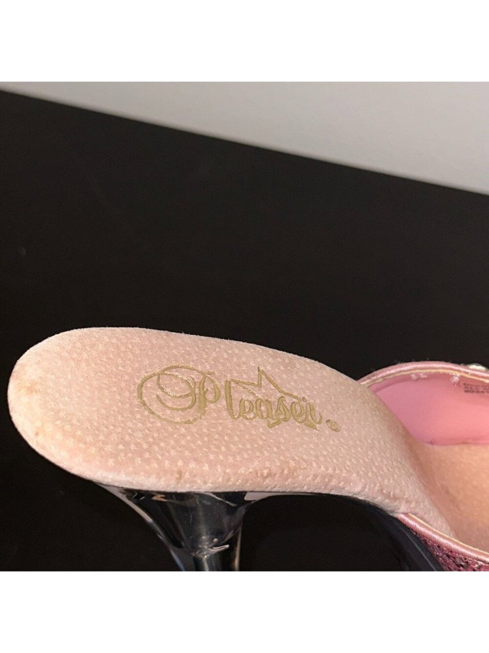 Pleaser Size 8 Barbiecore Pink Glitter Y2K Exotic Dancer Drag 6" Platform Mules - Picture 5 of 9